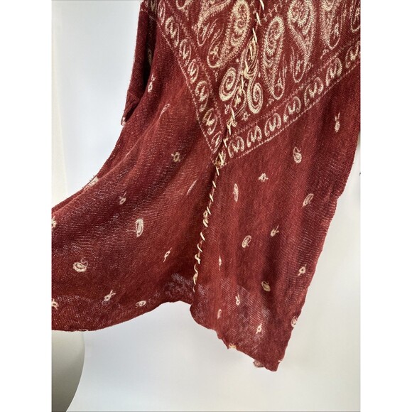 Sundance Short Sleeve Sweater Tunic Bandana Lightweight Orange Cotton Womens XL - Picture 7 of 11